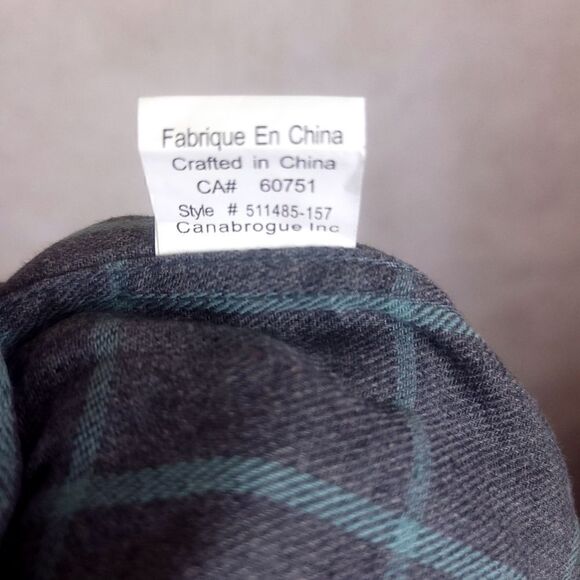 Rue Saint-Patrick Plaid Flannel Long Sleeve Button Down Shirt Gray Blue Size XXL - Picture 6 of 6